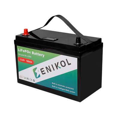 OEM 12 Volt RV LiFePo4 Bateria 100ah Bateria solar de íons de lítio Construída em BMS