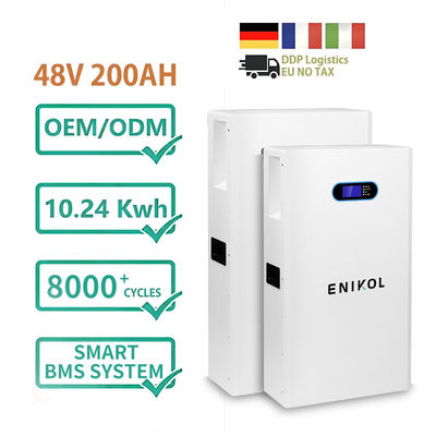 Bateria solar Lifepo4 montada na parede 10kwh 48V 200ah Construída no BMS