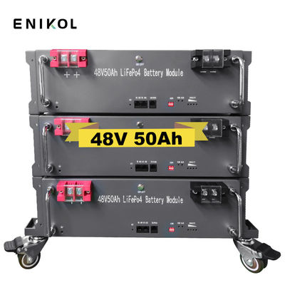 Bateria LiFePo4 empilhável montada em rack Bateria de iões de lítio 48V 50ah