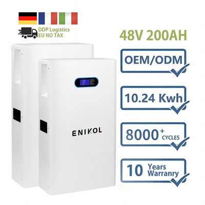 5kwh 10kwh 48V Bateria solar Lifepo4 100ah 200ah Bateria de lítio montada na parede