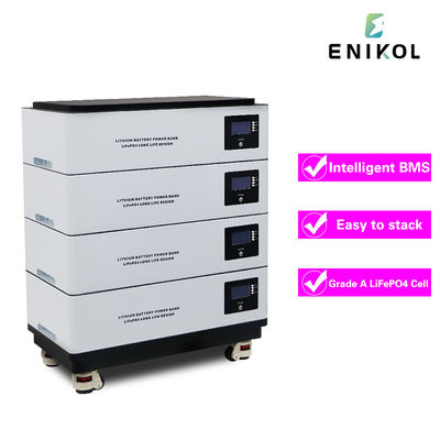 Armazenamento de energia Doméstico Célula de fosfato de ferro de lítio 51.2V 100Ah Bateria solar de lítio 48V