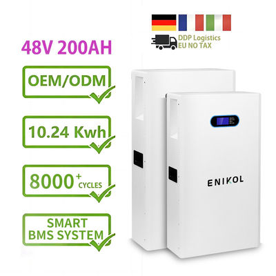 Bateria solar de 48V 10KWH com ecrã LCD 200A Lifepo4 Bateria de energia