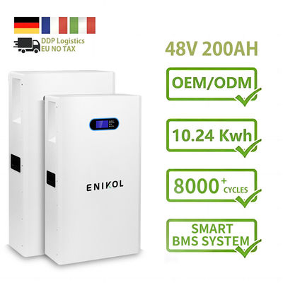 Montado na parede / em pé 48V Bateria solar 51.2v 200ah Bateria Lifepo4