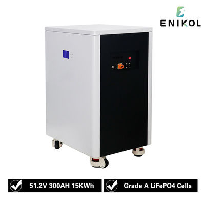10KW Descarga 51.2V 300AH Bateria 15kwh fosfato de ferro de lítio 48V Bateria solar
