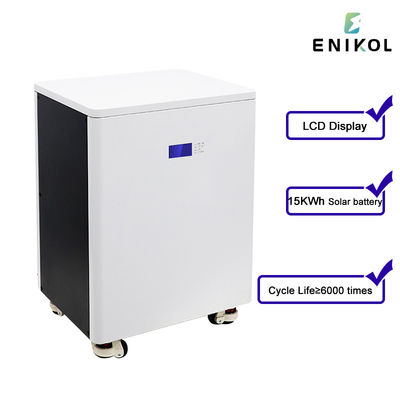 58.4V LCD 48V Bateria de armazenamento de energia doméstica 51.2V 300AH Aço pintado preto