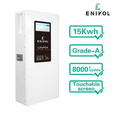 Alta capacidade de armazenamento 48V LiFePO4 Bateria solar tela sensível ao toque CE MSDS Certificado