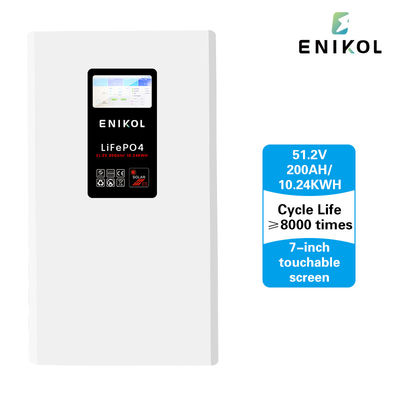 Tela sensível ao toque 48V Bateria de armazenamento de energia doméstica 51.2V 200AH Bateria de lítio ferro fosfato 10240WH