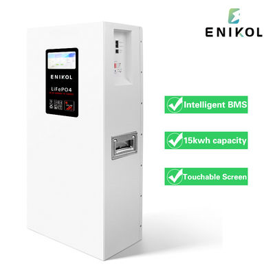 Ecrã de toque Mural Montado Bateria de lítio de 15kwh 51.2v 300ah Lifepo4 Bateria de armazenamento de energia doméstica