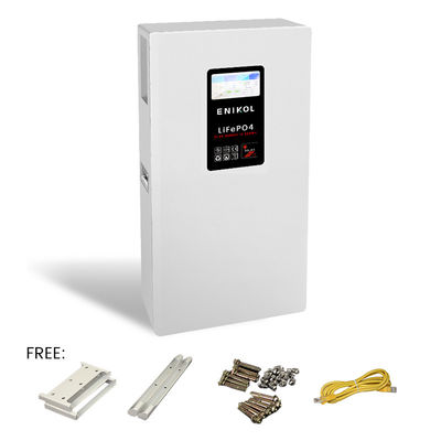 51.2V 300Ah LiFePO4 Bateria 48V Bateria de lítio 15kwh Montado na parede com tela sensível ao toque de 7 polegadas