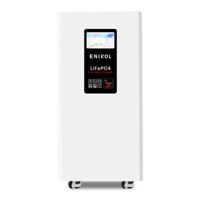 Ecrã táctil de 7 polegadas 51.2V 300AH 15.36KWH Capacidade Bateria de armazenamento de energia doméstica com rodas