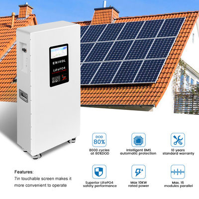 15KWH tela sensível ao toque 300AH 51.2V Bateria de armazenamento de energia doméstica com rodas para casa